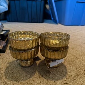 Aria Gold Mercury Glass Candle Holders